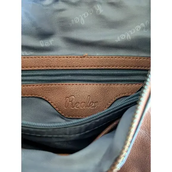 Realer Women Large Brown Crossbody Handbag - Picture 2 of 11